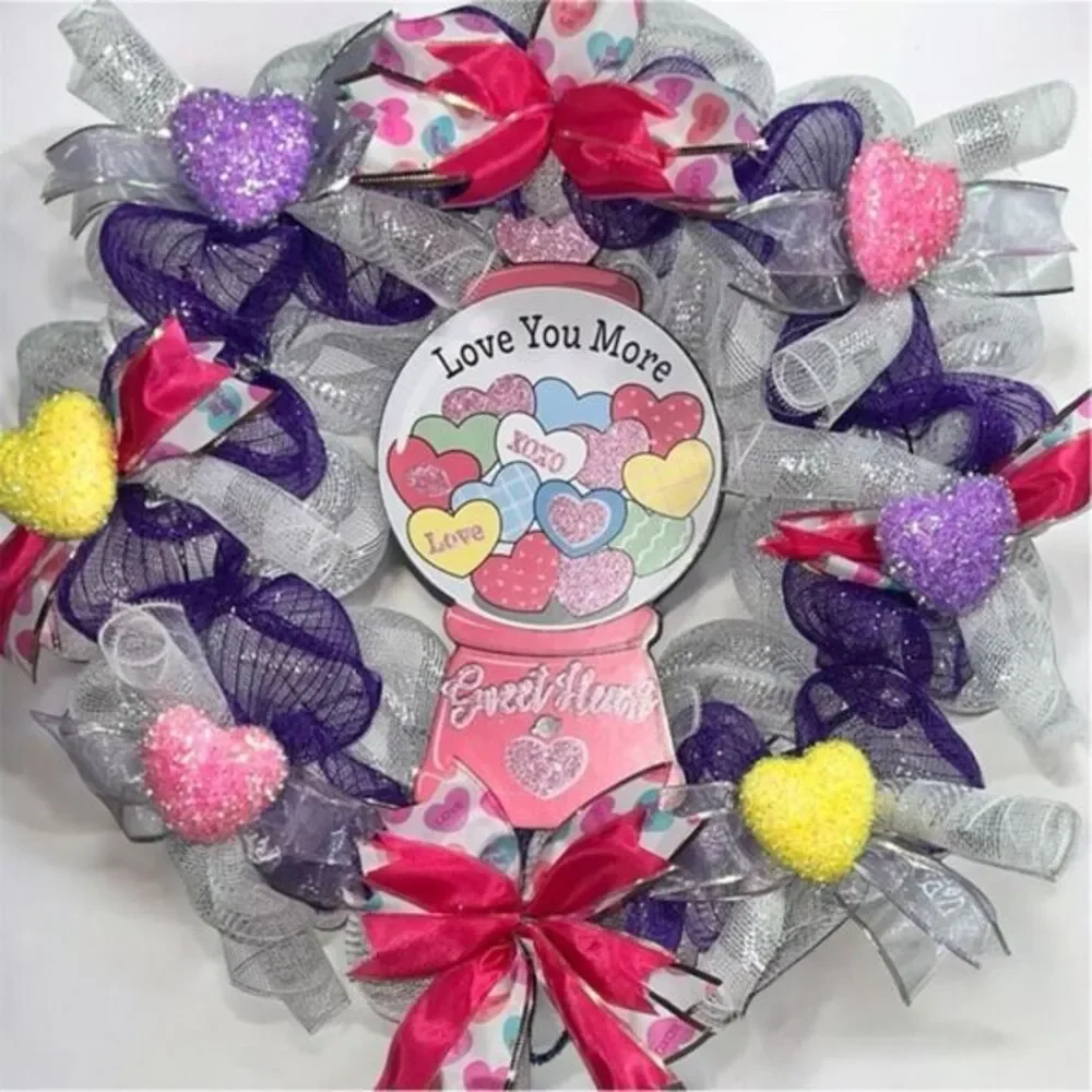 XL- wreath Beautiful Valentine’s Day wreath hand made deco mesh wreath